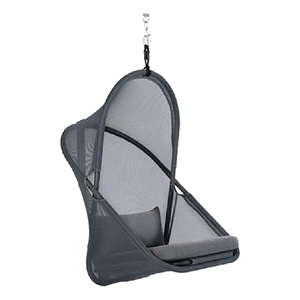 Cery Outdoor Hanging Swing Chair-Cushioned Dark Gray Mesh