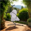 Cery Outdoor Hanging Swing Chair-Cushioned Light Gray Mesh