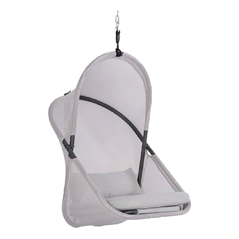 Cery Outdoor Hanging Swing Chair-Cushioned Light Gray Mesh