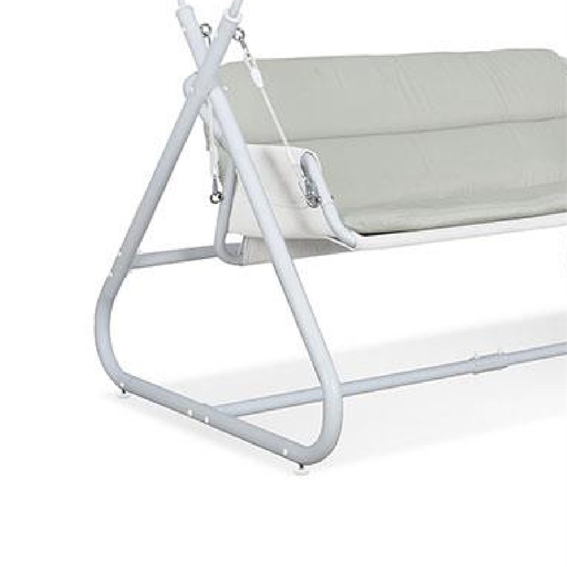 Diz Outdoor Hanging  Double Swing Sofa Chair-White Powder Coated Steel