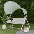 Diz Outdoor Hanging  Double Swing Sofa Chair-White Powder Coated Steel