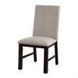 Renu Side Dining Chair Set of 2-Black Wood-Pleated Gray Polyester