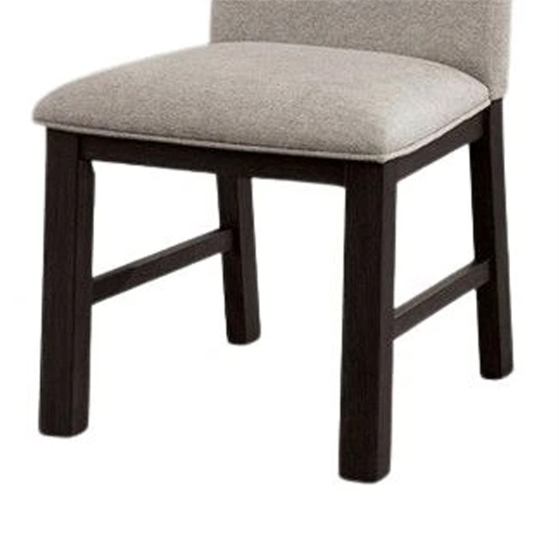 Renu Side Dining Chair Set of 2-Black Wood-Pleated Gray Polyester