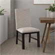 Renu Side Dining Chair Set of 2-Black Wood-Pleated Gray Polyester
