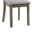 Lais Side Dining Chair Set of 2-Ladder Backrest-Solid Wood-Gray Fabric