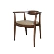 Niva Dining Side Chair Set of 2-Modern Armchairs-Brown Rubberwood