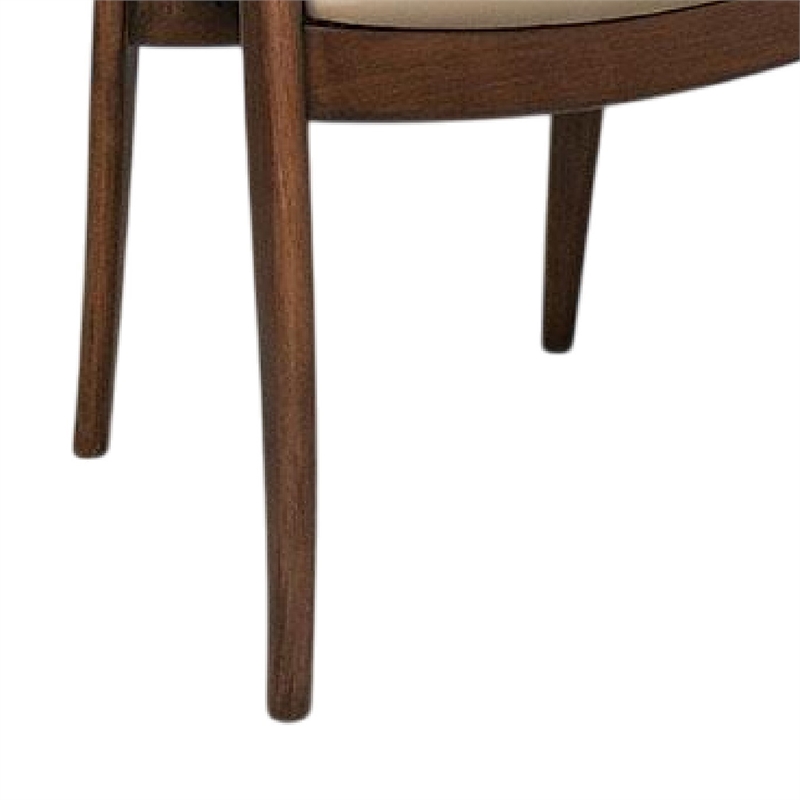 Niva Dining Side Chair Set of 2-Modern Armchairs-Brown Rubberwood