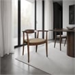 Niva Dining Side Chair Set of 2-Modern Armchairs-Brown Rubberwood