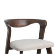 Vyva Dining Side Chair Set of 2-Ivory Seat-Walnut Brown Rubberwood