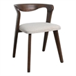 Vyva Dining Side Chair Set of 2-Ivory Seat-Walnut Brown Rubberwood