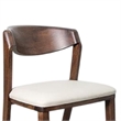 Viki Dining Side Chair Set of 2-Ivory Fabric Seat-Brown Solid Wood
