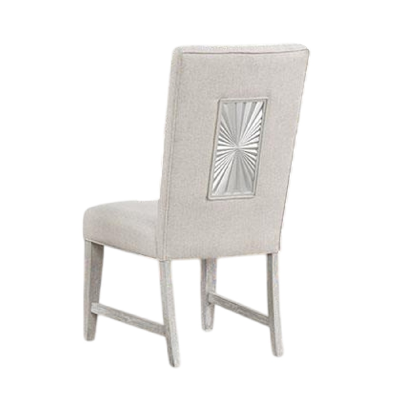 Diaz Dining Side Chair Set of 2-Tapered Legs-Light Gray Poplar Wood