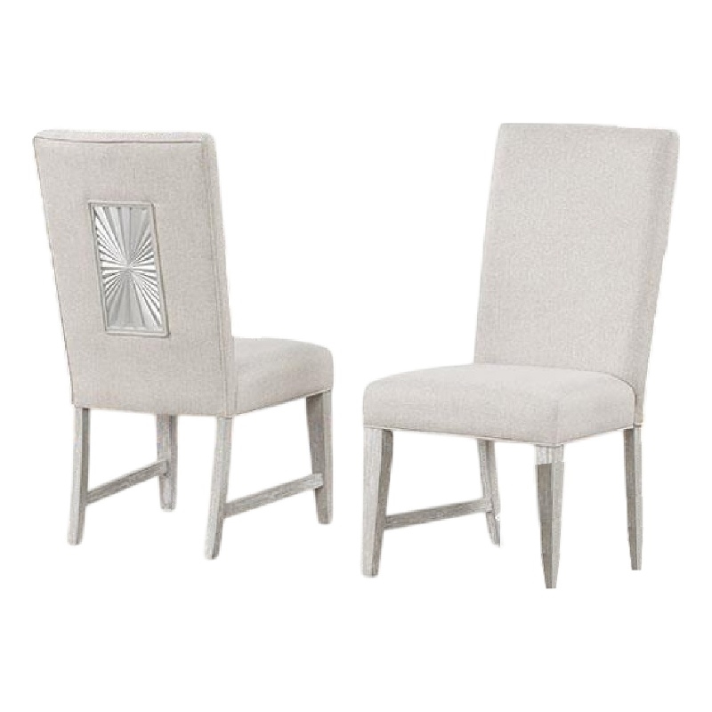 Diaz Dining Side Chair Set of 2-Tapered Legs-Light Gray Poplar Wood