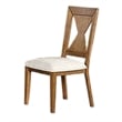 Zivy Dining Side Chair Set of 2-Hourglass Back-Rustic Oak Brown Wood