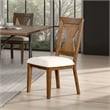 Zivy Dining Side Chair Set of 2-Hourglass Back-Rustic Oak Brown Wood