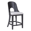 Zoko Counter Height Chair Set of 2-Curved Cut Out Back-Ash Gray Wood