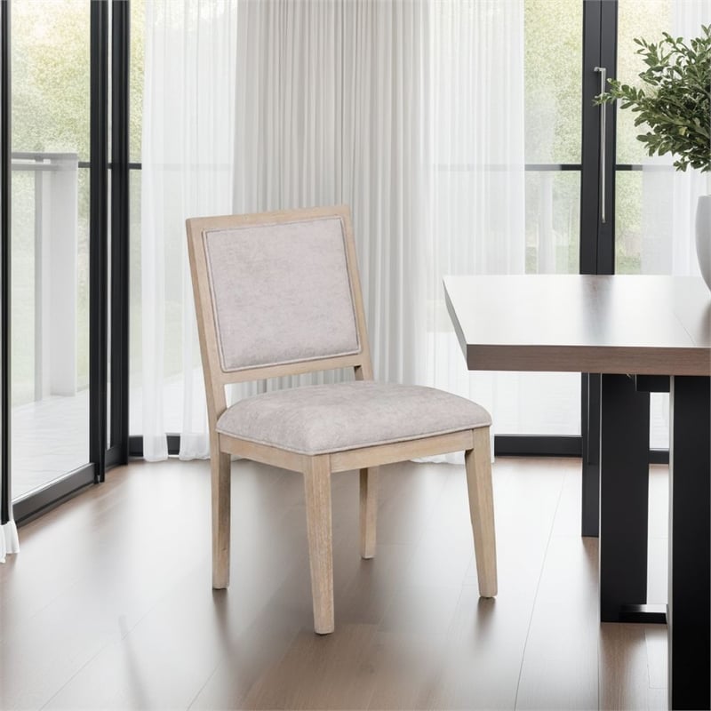 Kizie Dining Side Chair Set of 2-Rustic Panel Design Tawny Brown Wood