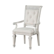 Miamy Dining Armchair Set of 2-Solid Wood-Ivory Button Tufted Fabric