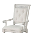 Miamy Dining Armchair Set of 2-Solid Wood-Ivory Button Tufted Fabric