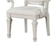 Miamy Dining Armchair Set of 2-Solid Wood-Ivory Button Tufted Fabric