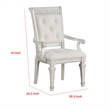 Miamy Dining Armchair Set of 2-Solid Wood-Ivory Button Tufted Fabric