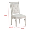 Miamy Dining Armchair Set of 2-Solid Wood-Ivory Button Tufted Fabric