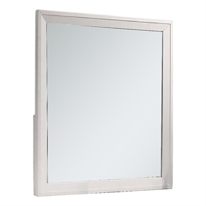 Tory Dresser Mirror-36 Inch Rectangular-Classic White Solid Wood