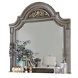 Recus Dresser Mirror-49 Inch Floral Arched Shape-Gray Solid Wood