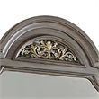 Recus Dresser Mirror-49 Inch Floral Arched Shape-Gray Solid Wood