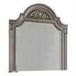 Recus Dresser Mirror-49 Inch Floral Arched Shape-Gray Solid Wood