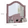 Zoha Dresser Mirror-Crystal Tuft Pink Flannelette Upholstery 41 Inch