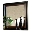 Nera Dresser Mirror-38 Inch Dark Walnut Brown and Black Solid Wood