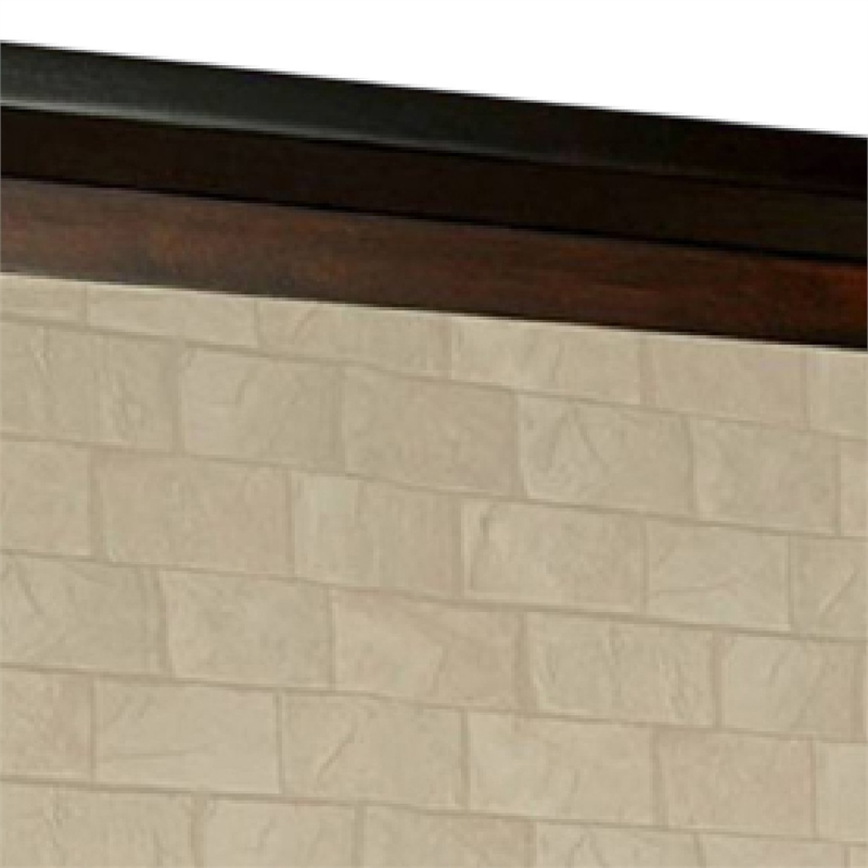 Nera Dresser Mirror-38 Inch Dark Walnut Brown and Black Solid Wood