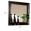 Nera Dresser Mirror-38 Inch Dark Walnut Brown and Black Solid Wood