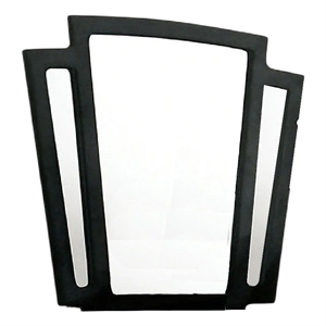 Ino Dresser Mirror-44 Inch Black Fabric Upholstered 3 Panel Frame