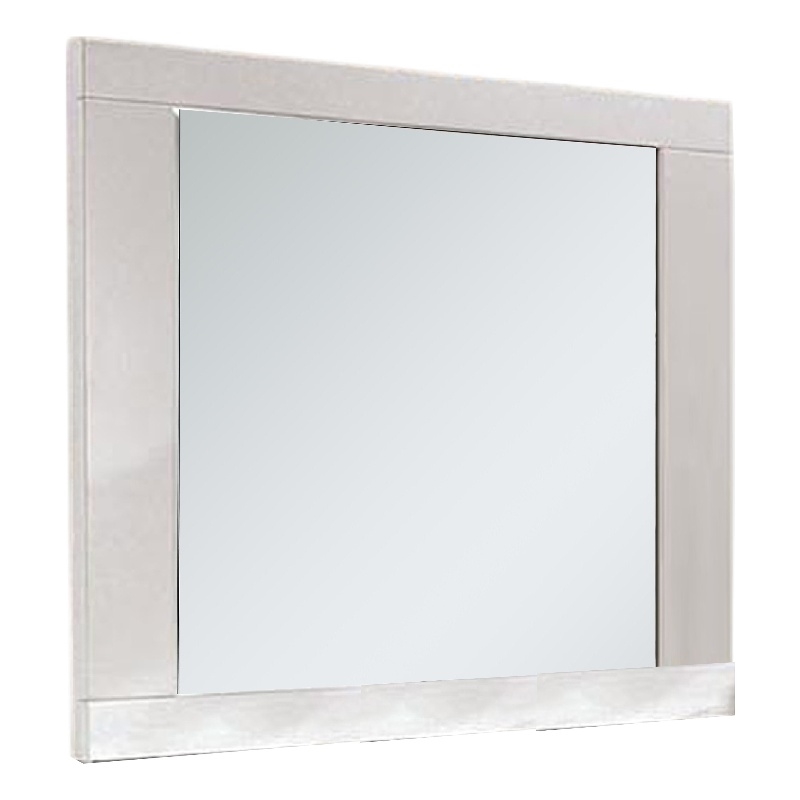 Gely Dresser Mirror-46 Inch Glossy White Lacquer-Solid Wood Frame