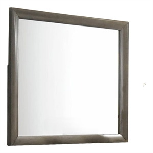 Simo Dresser Vanity Mirror-40 Inch Modern Dark Gray Solid Wood Frame