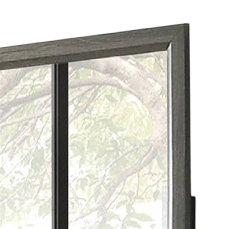 Lito Dresser Vanity Mirror-39 Inch Stylish Modern Gray Wood Frame