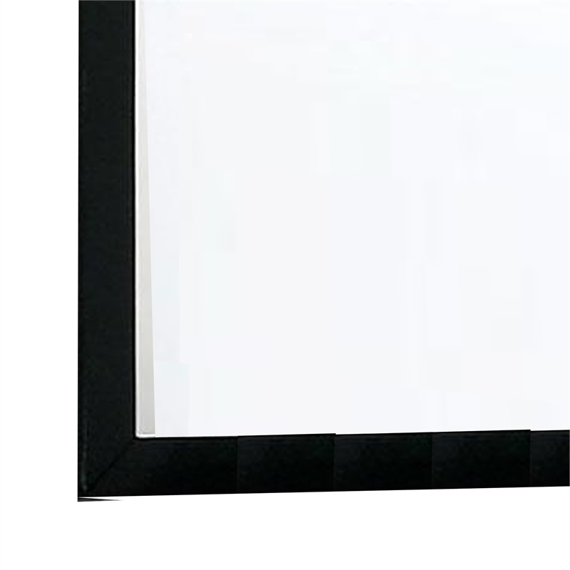 Ryla Dresser Vanity Mirror-38 Inch Square Frame-Black Solid Wood
