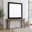 Ryla Dresser Vanity Mirror-38 Inch Square Frame-Black Solid Wood