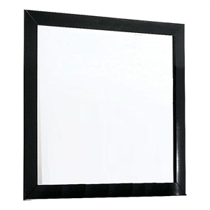 Ryla Dresser Vanity Mirror-38 Inch Square Frame-Black Solid Wood