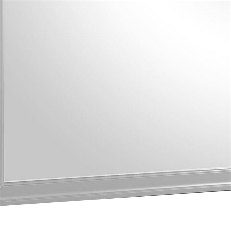 Ryla Dresser Mirror-38 Inch Square Frame-Farmhouse Gray Solid Wood