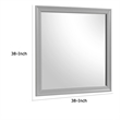 Ryla Dresser Mirror-38 Inch Square Frame-Farmhouse Gray Solid Wood