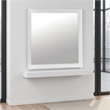 Ryla Dresser Vanity Mirror-38 Inch Square Frame-White Solid Wood