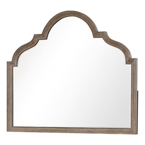 Lyla Dresser Mirror-Beveled Glass-Rustic Oak Brown Solid Wood-41x50