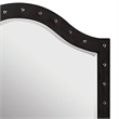 Rea Dresser Vanity Mirror-Crystal Tufted Black Velvet Upholstered Arched Frame