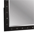Rea Dresser Vanity Mirror-Crystal Tufted Black Velvet Upholstered Arched Frame