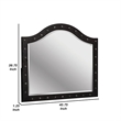 Rea Dresser Vanity Mirror-Crystal Tufted Black Velvet Upholstered Arched Frame