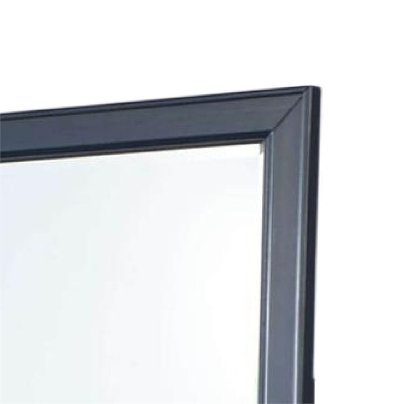Zeny Dresser Mirror-40 Inch Rectangular-Slate Blue Solid Wood Frame