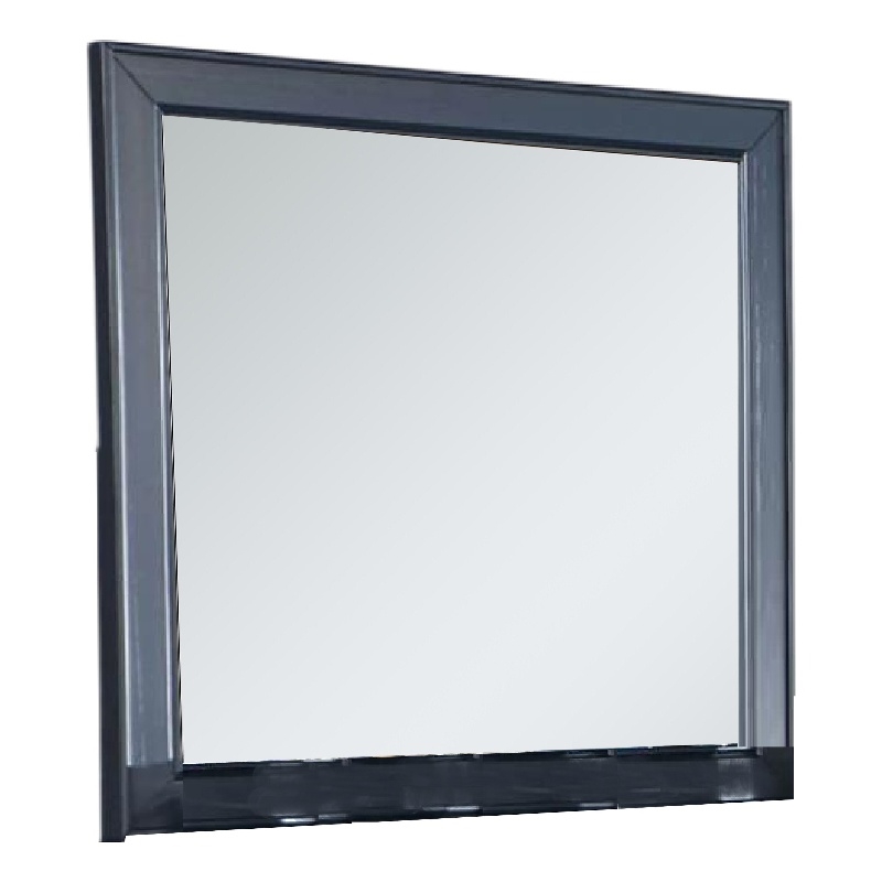 Zeny Dresser Mirror-40 Inch Rectangular-Slate Blue Solid Wood Frame